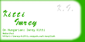 kitti imrey business card